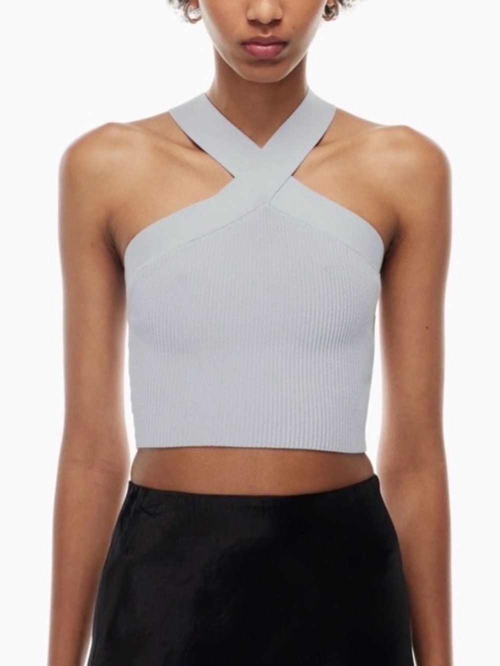 Babaton Sculpt Knit Criss Cross Tank in Beige Size Medium